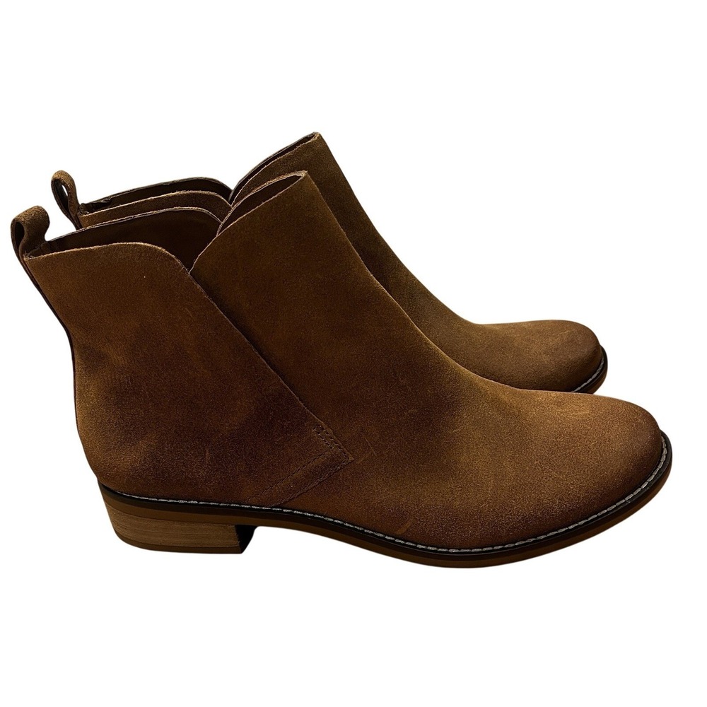NWOB Lucky Brand Victorie Suede Ankle Booties Women's Brown Size 10M Western